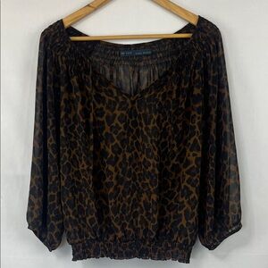 Zara Women's Leopard Print Blouse - Size Medium